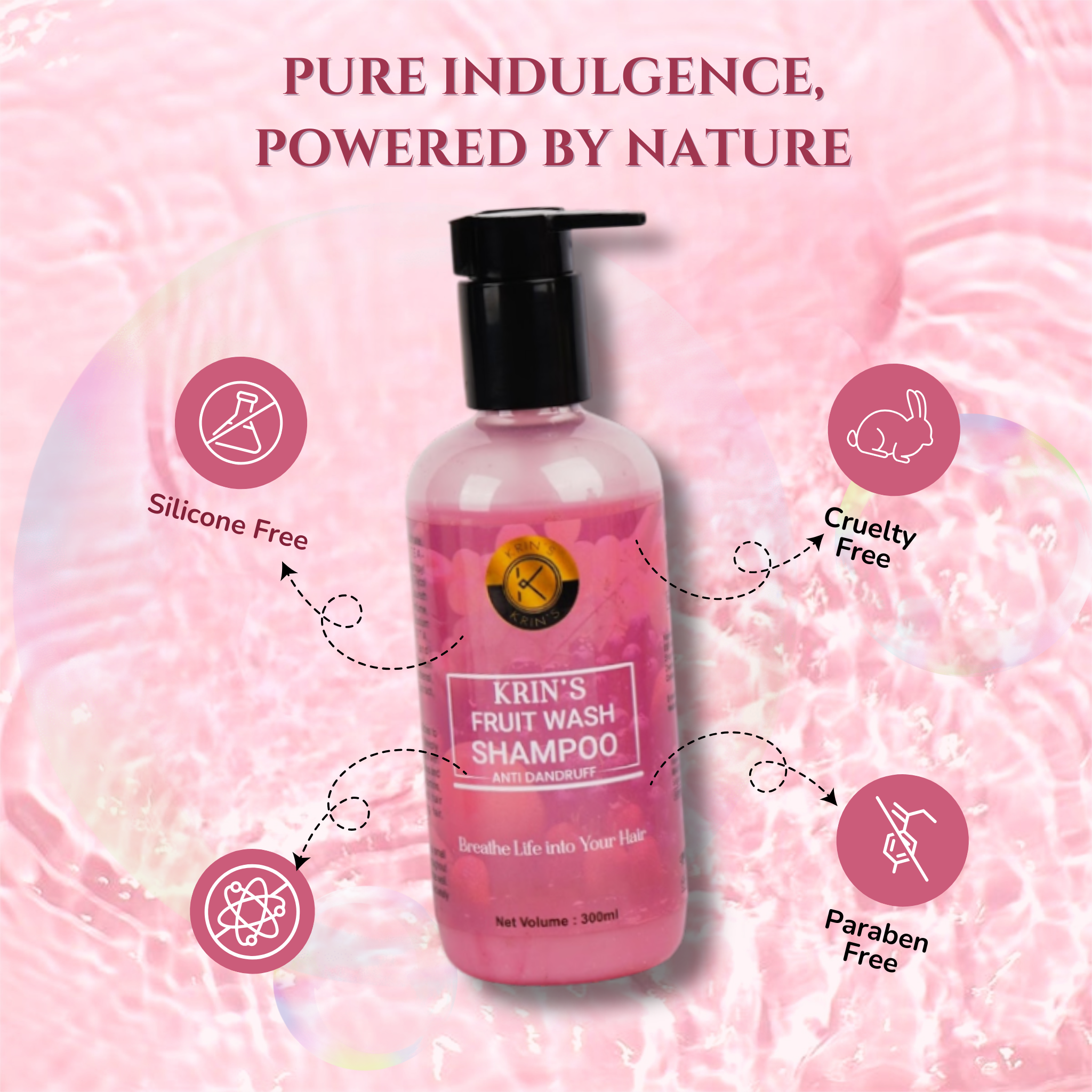 Fruit Wash Shampoo - Nourishing Fruit Extracts for Dandruff Free Hair - 300 ml