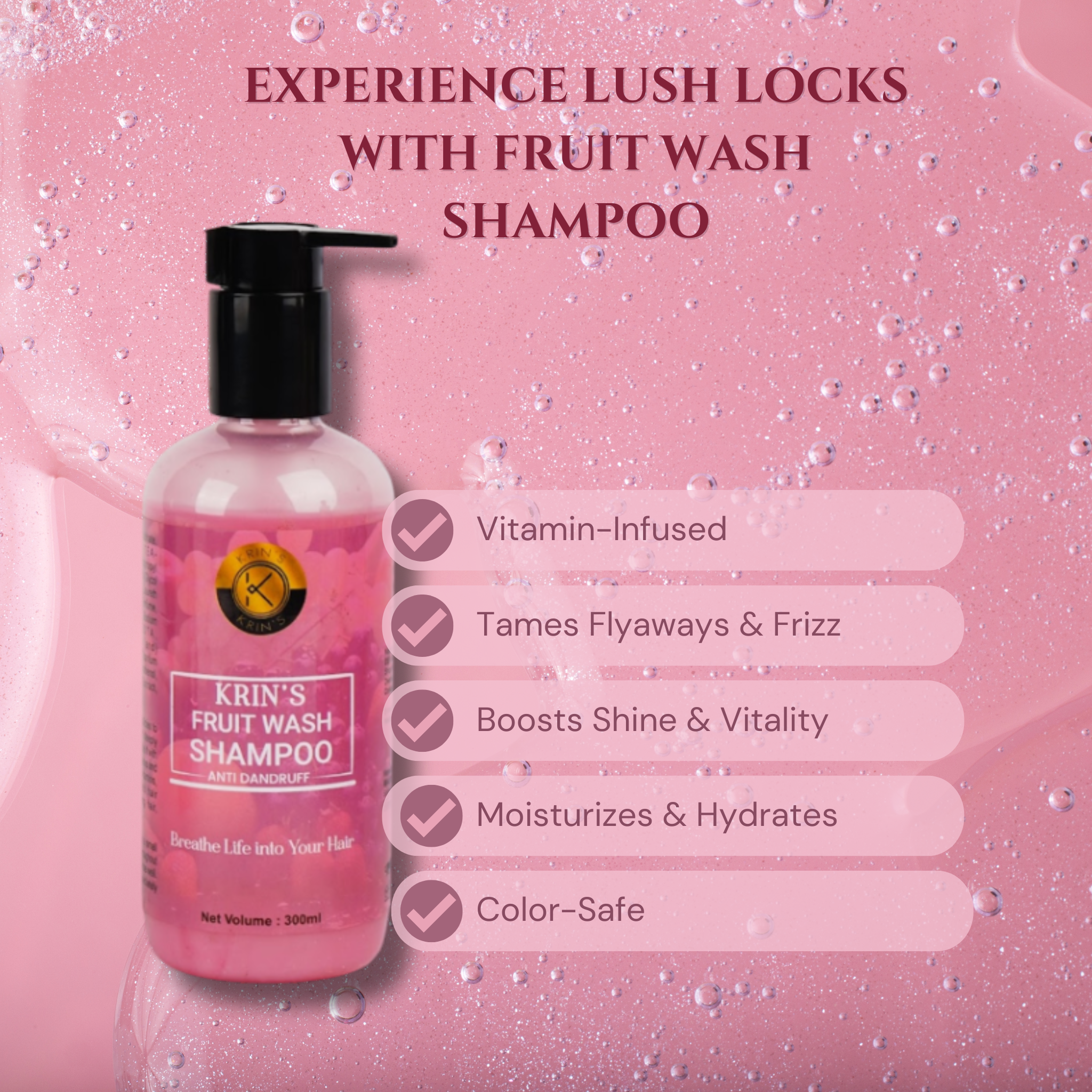 Fruit Wash Shampoo - Nourishing Fruit Extracts for Dandruff Free Hair - 300 ml