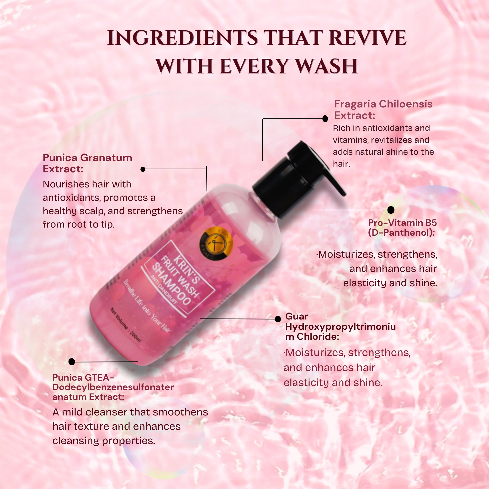 Fruit Wash Shampoo - Nourishing Fruit Extracts for Dandruff Free Hair - 300 ml