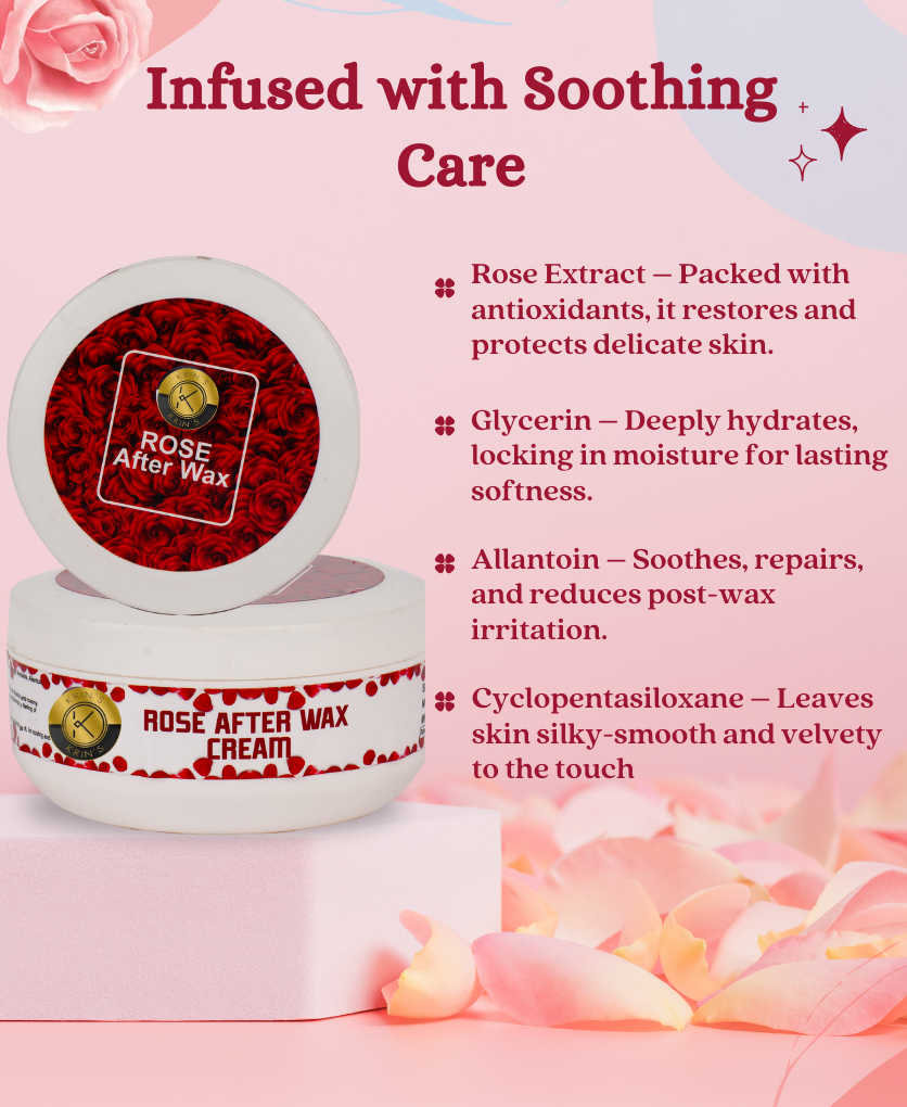 Rose After Wax Cream – Soothing After Wax Cream with Rose Extracts to Calm Irritated Skin Post-Waxing – 209g