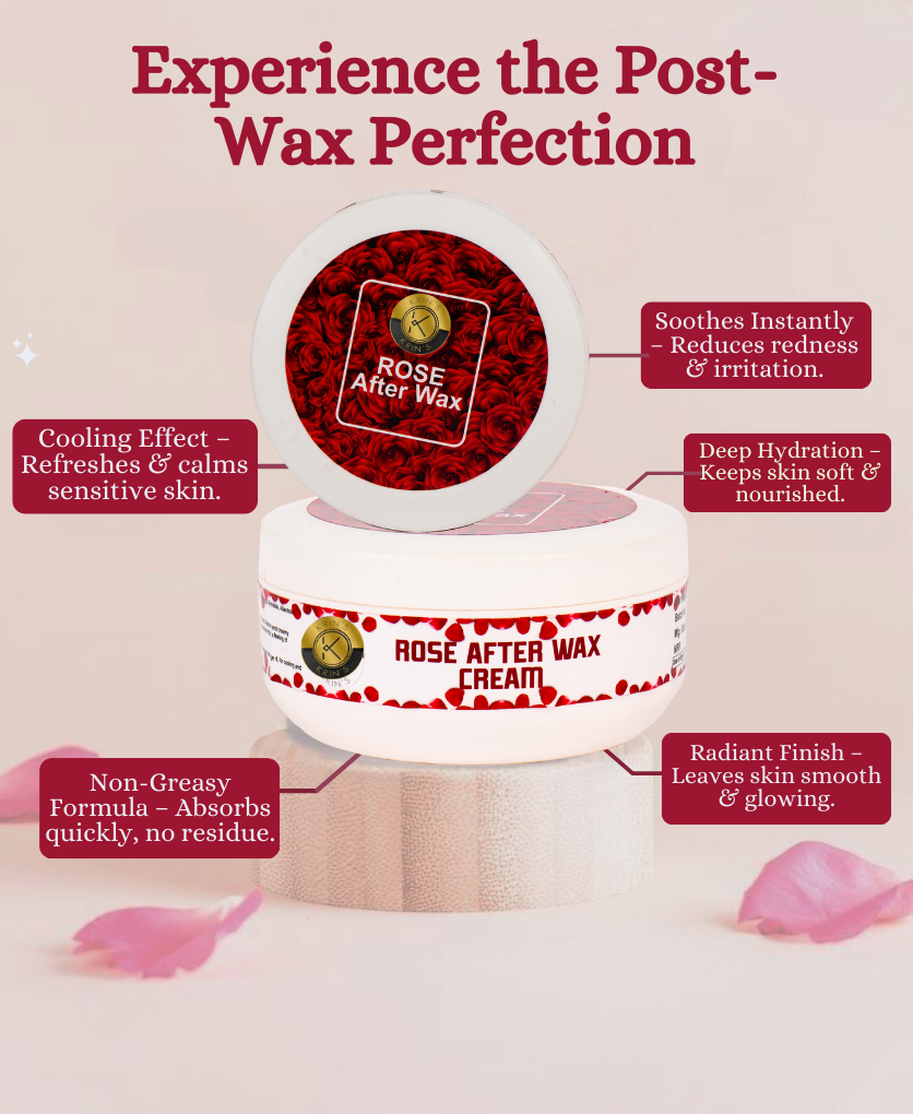 Rose After Wax Cream – Soothing After Wax Cream with Rose Extracts to Calm Irritated Skin Post-Waxing – 209g